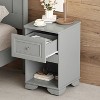 NicBex 1 Drawer Nightstand,Bedside Table with Metal Handle and Open Shelf,Modern Side Table for Bedroom - 2 of 4