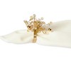 Design Imports Gold Multi Bead Napkin Ring Set/6 - 3 of 4