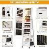 LED Mirror Jewelry Cabinet, 360° Swivel Frameless Full-Length Mirror 66 Inch Tall Standing Lockable Jewelry Armoire Organizer, Foldable Makeup Shelf - 4 of 4