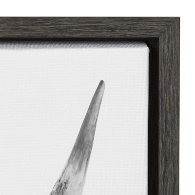 Black and White Highland Cow Canvas Portrait with Polystyrene Frame