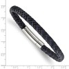 Black Bow Jewelry 7mm Stainless Steel & Two Tone Braided Leather Bracelet, 8.25 Inch - 4 of 4