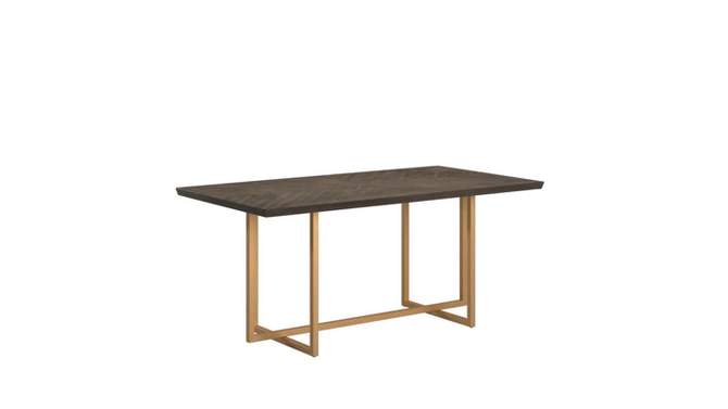 68&#34; Jay Charcoal Brown and Gold Finish Rectangular Dining Table Brown - Inspire Q, 2 of 10, play video