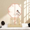 Unique Bargains Detachable Round Fan Style Fan Display Stand Bamboo - 2 of 4