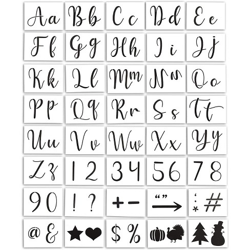 Bright Creations 44 Sheets Reusable Letter and Number Stencils Template for Painting Wood Signs, Walls, Fabric, DIY Décor - image 1 of 4