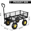 Heavy Duty 1100 LBS Steel Garden Cart, 3 in 1 Pullable Garden Wagon, Folding Utility Wagon w/Removable Sides & 10" Wheels for Farm, Yard - 2 of 4