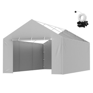 VEVOR Carport Replacement Canopy Cover Side Wall 12 x 20 ft, Garage Tent Shelter Tarp Heavy-Duty Waterproof,Grey (Top and Frame Not Included) - 1 of 4