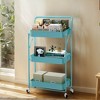 Fortune Candy Foldable 3-Tier Rolling Utility Cart, No-Assembly Multipurpose Storage Organizer with Handle for Home or Office - 2 of 4
