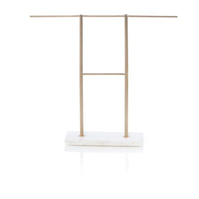 Double Bar Jewelry Stand  - Gold - Shiraleah