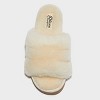 dluxe by dearfoams Women's Shearling One Band Slide Slippers - Cream - image 3 of 4