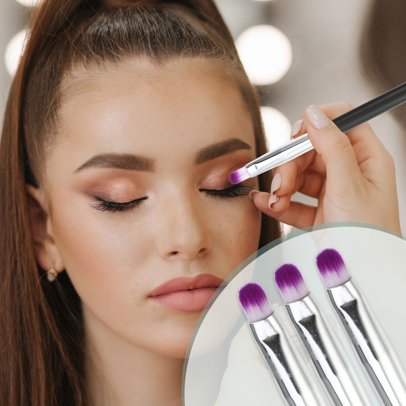 Unique Bargains Face Concealer Makeup Brush Kit Black 3 Pcs, 2 of 7