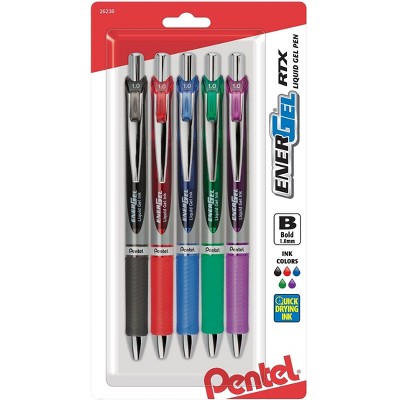Pentel EnerGel RTX Liquid Gel Pens 1.0mm BL80BP5M