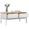 vidaXL Coffee Table FLORO White 39"x21.9"x17.7" Solid Pine Wood - 4 of 4