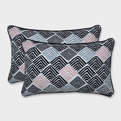 2pk Belk Shadow Rectangular Throw Pillows Black - Pillow Perfect