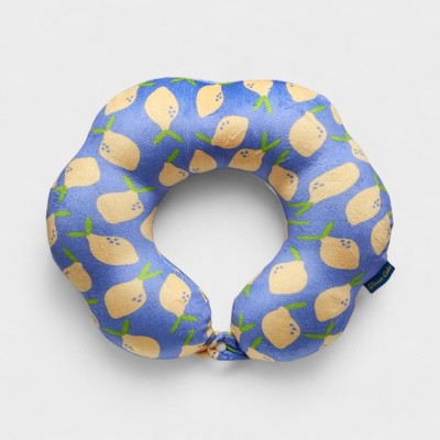Super Soft Travel Pillow with Memory Foam & Removable Cover in Lemon Zest