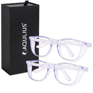 Impresa 2 Pack Stylish Safety Glasses Goggles Scratch Resistant Blue Light Glasses for Women, Blue - 1 of 4