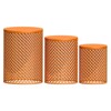 VisioGear Patio End Tables, 3-pcs Patio End Tables, Indoor Outdoor Nesting End Carved Trellis Design Side Table, Orange, 12.5"*12.5"*16.5" - 4 of 4