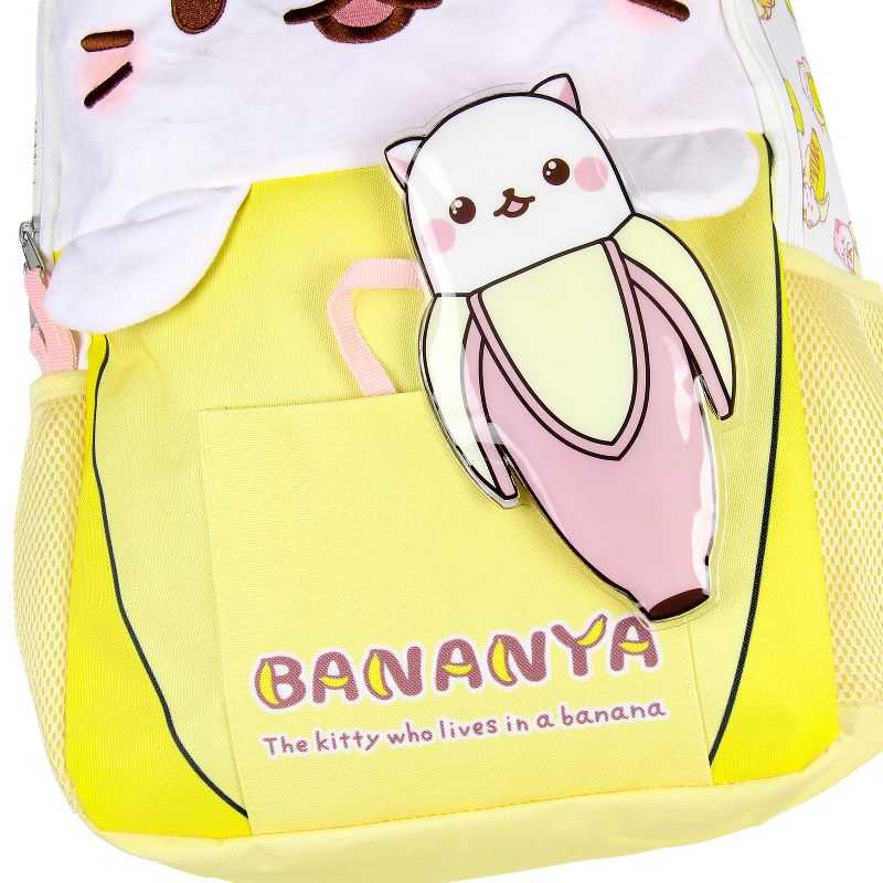 Crunchyroll Bananya Plush 3-D Cat Anime Cartoon 16" Backpack Multicoloured, 3 of 8