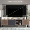 Modern TV Stand for 80'' TVs,Entertainment Center with Drop Down Door,3 Cabinets,2 Open Shelves,Console Table for Living Room-The Pop Home - 4 of 4