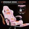 SEVOBAL Task and Office Chairs User Friendly Gaming Chair with Footrest and Adjustable Lumbar Support for Long Hours of Play, Pink, 26.7"*25.3"*52.3" - 4 of 4
