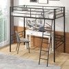 Costway Twin Metal Loft Bed Frame with Ladder Loft Bed with Safety Guardrails - 2 of 4