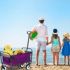 FURNIinspire Outdoor Serving Carts 225lbs Collapsible Foldable Wagon Cart Beach Wagon Utility Cart for Sports Gardeing, Purple, 25.98"*17.32"*37.4" - 2 of 4
