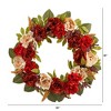 Nearly Natural 30-in Harvest and Peony Artificial Wreath - 2 of 4