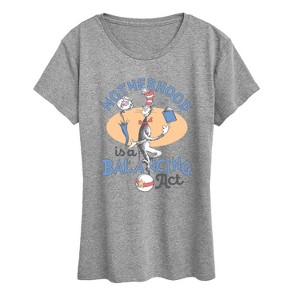 Women's - Dr. Seuss - Motherhood is a Balancing Act Short Sleeve Graphic T-Shirt - 1 of 4