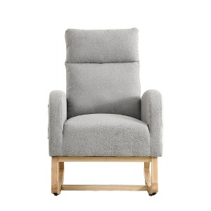 Anybear 27.6"W Modern Accent High Backrest Arm Rocking Chair, with Two Side Pocket - 1 of 4