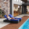 Patio Lounge Chairs Set of 2, Outdoor Wicker Rattan Lounge Chair with 6 Position Adjustable Backrest - 3 of 4