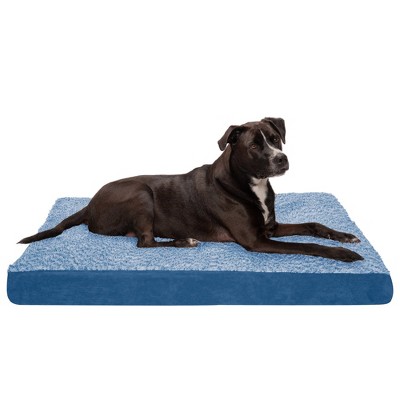 FurHaven Two-Tone Faux Fur & Suede Deluxe Memory Foam Dog Bed