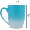 Elanze Designs Blue White Two Toned Ombre Matte 12 ounce Ceramic Stoneware Coffee Cup Mugs Set of 4 - 4 of 4