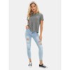 EXLURA Womens Summer Cute Crop Tops Short Sleeve Pleated T-shirts Crewneck Blouse - 4 of 4