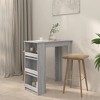 vidaXL Bar Table with Storage Rack Gray Sonoma 40.2 in.x19.7 in.x40.7 in. Engineered Wood - 3 of 4