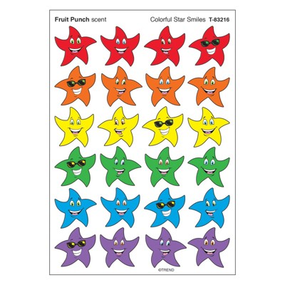 Trend Colorful Star Smiles/Fruit Punch Stinky Stickers, 96 ct. (Pack of 6)