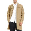 INSPIRE CHIC Men's Lightweight Solid Color Trench Coat Windbreaker Jacket - 2 of 4