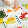 3-Piece Plastic Large Cutting Boards Set for Kitchen, Non-slip Feet and Juice Grooves, Multicolor - 2 of 4