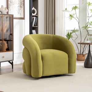 SEYNAR Modern Glam Velvet 360 Degree Swivel Accent Armchair with Tufted Back - 1 of 4