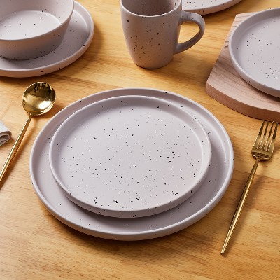 Taupe and White Ceramic 16-Piece Dinnerware Set