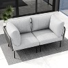 LayinSun 2 Pieces Rope Woven Patio Furniture Set, Modern Modular Sectional Corner Chairs and Upgrade Thickness Cushion - 2 of 4