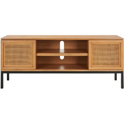 Zadie 2 Shelf Rattan Media Stand - Safavieh