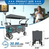 FURNIinspire Outdoor Serving Carts Push Pull Utility Folding Wagon with Removable Canopy for Camping Beach Outdoor, Gray, 50"*20.47"*43.3" - 3 of 4