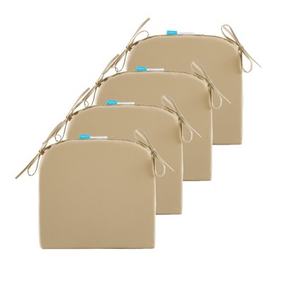 ARTPLAN Outdoor Chair Cushions for Patio Furniture, Waterproof Outdoor Cushions, Round Corner Patio Chair Cushions Set of 4 with Ties,17"x16"x2"