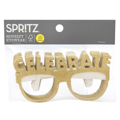 10ct "Celebrate" Party Glasses Gold - Spritz™