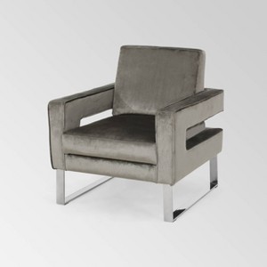 Kirkwood Modern Glam Velvet Club Chair - Christopher Knight Home - 1 of 4