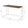 Vynxaria Walnut White Desk USB Charging Contemporary Writing Table for Home Office Study - 4 of 4