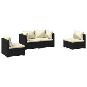vidaXL Garden Lounge Set Black, Cream - 1 of 4