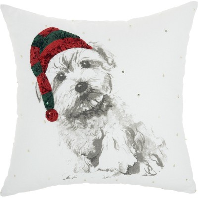 Nourison Home For The Holiday Dog 18" x 18"