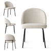 Set of 4 Dining Chairs Modern Upholstered Armless Kitchen Chair with 20 Inch  Wider Seat and Metal Legs for Dining Room,Kitchen-Tanpinhause - 4 of 4