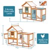 Wooden Spacious Outdoor Chicken Coop with Secure Locks, Removable Bottom Tray, PVC Roof, and Fir Wood - 3 of 4