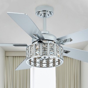 Bella Depot 52" Modern Crystal Ceiling Fan with Light and Remote 6-Speed Reversible Fan - 1 of 4